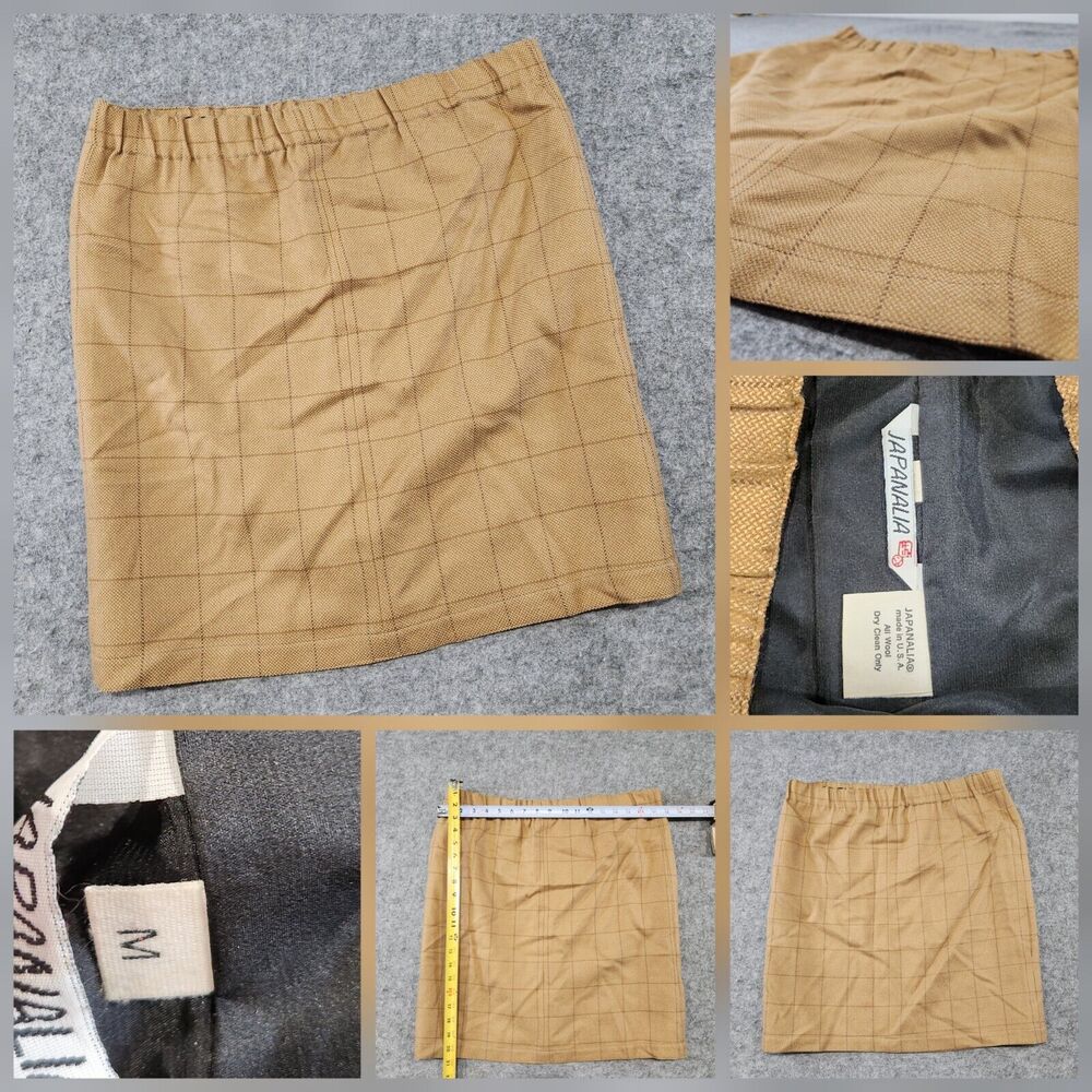 Japanalia Womens‎ M Medium All 100% Wool USA Made Knee Midi Skirt Brown